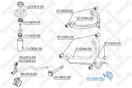 фото Stellox 52-53004-SX Шар. опора л.+п. KIA Sportage <02 | перед прав/лев | Stellox 52-53004-SX Шар. опора л.+п. KIA Sportage <02 | перед прав/лев |