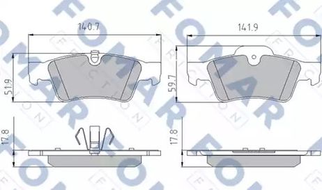 фото FOMAR Friction FO 859681 Колодки тормозные дисковые | зад | FOMAR Friction FO 859681 Колодки тормозные дисковые | зад |