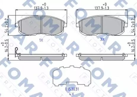фото FOMAR Friction FO 969381 Колодки тормозные дисковые | перед | FOMAR Friction FO 969381 Колодки тормозные дисковые | перед |
