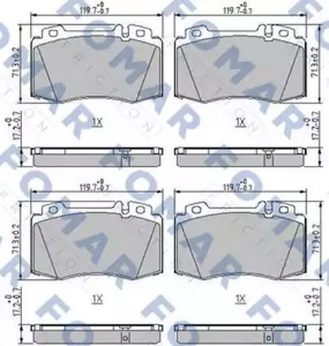 фото FOMAR Friction FO 694181 Колодки тормозные дисковые | перед | FOMAR Friction FO 694181 Колодки тормозные дисковые | перед |