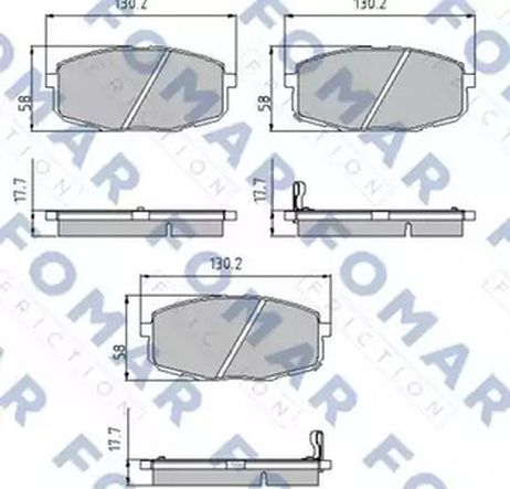 фото FOMAR Friction FO 912181 Колодки тормозные дисковые | перед | FOMAR Friction FO 912181 Колодки тормозные дисковые | перед |
