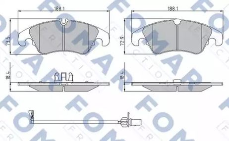 фото FOMAR Friction FO 962281 Комплект тормозных колодок | перед | FOMAR Friction FO 962281 Комплект тормозных колодок | перед |