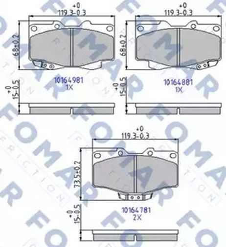 фото FOMAR Friction FO 464781 Колодки тормозные дисковые | перед | FOMAR Friction FO 464781 Колодки тормозные дисковые | перед |