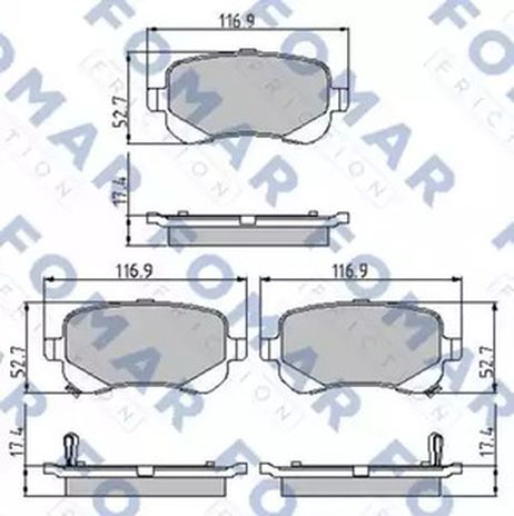 фото FOMAR Friction FO 895581 Комплект тормозных колодок | зад | FOMAR Friction FO 895581 Комплект тормозных колодок | зад |
