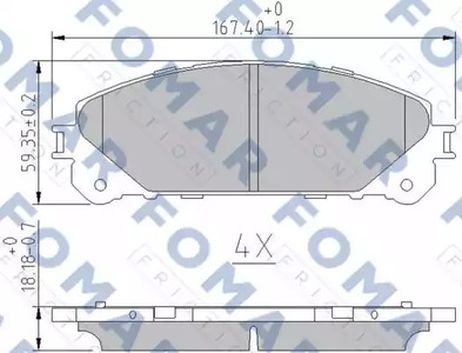 фото FOMAR Friction FO 862883 Колодки тормозные дисковые | перед | FOMAR Friction FO 862883 Колодки тормозные дисковые | перед |
