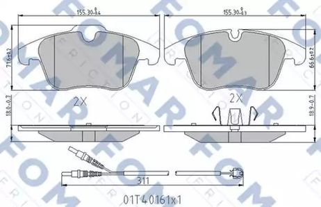 фото FOMAR Friction FO 338481 Колодки тормозные дисковые | перед | FOMAR Friction FO 338481 Колодки тормозные дисковые | перед |