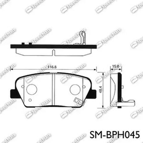 фото SpeedMate SM-BPH045 Комплект тормозных колодок | зад | SpeedMate SM-BPH045 Комплект тормозных колодок | зад |