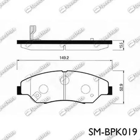 фото SpeedMate SM-BPK019 Комплект тормозных колодок | перед | SpeedMate SM-BPK019 Комплект тормозных колодок | перед |