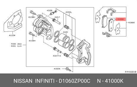 фото Nissan D1060-ZP00C Колодки тормозные дисковые | перед | Nissan D1060-ZP00C Колодки тормозные дисковые | перед |