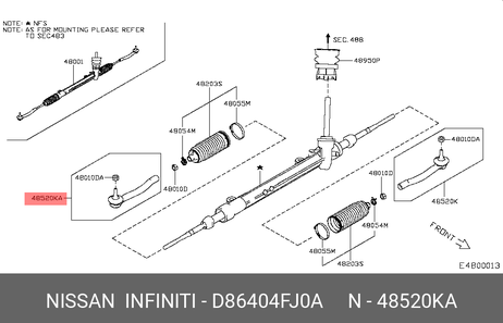 фото Nissan D8640 4FJ0A Наконечник рулевой тяги | лев | Nissan D8640 4FJ0A Наконечник рулевой тяги | лев |