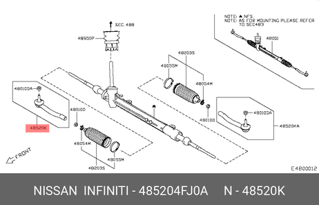 фото Nissan 48520 4FJ0A Наконечник рулевой тяги | прав | Nissan 48520 4FJ0A Наконечник рулевой тяги | прав |