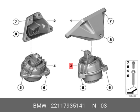 фото BMW 22 11 7 935 141 Подушка двигателя | лев | BMW 22 11 7 935 141 Подушка двигателя | лев |