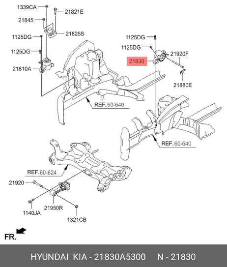 фото Hyundai/Kia 21830A5300 Опорный узел двигателя Hyundai/Kia 21830A5300 Опорный узел двигателя