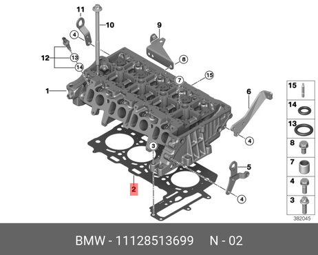 фото BMW 11 12 8 513 699 Прокладка головки блока цилиндров BMW 11 12 8 513 699 Прокладка головки блока цилиндров