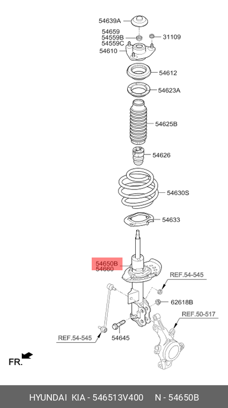 фото Hyundai/Kia 54651-3V400 Амортизатор | зад лев | Hyundai/Kia 54651-3V400 Амортизатор | зад лев |