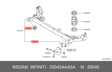 фото Nissan 55045-4AA0A Сайлентблок подрамника Nissan 55045-4AA0A Сайлентблок подрамника