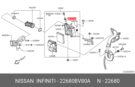 фото Nissan 22680-BV80A Датчик массового расхода воздуха Nissan 22680-BV80A Датчик массового расхода воздуха