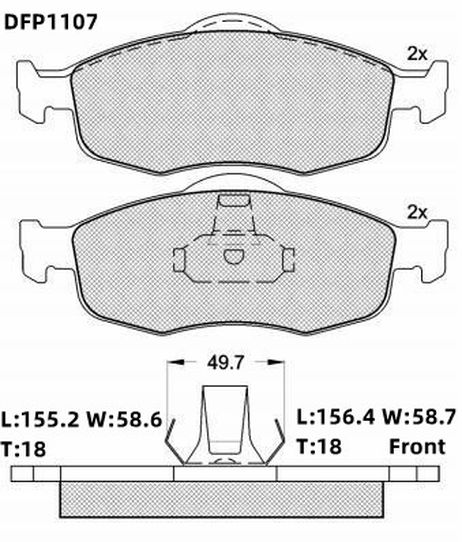 фото DOUBLE FORCE DFP1107 Колодки тормозные дисковые DOUBLE FORCE DFP1107 Колодки тормозные дисковые