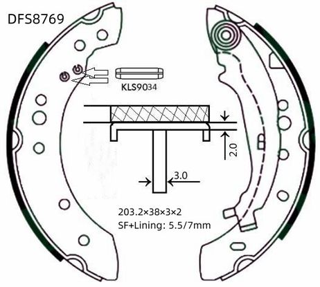 фото DOUBLE FORCE DFS8769 Колодки тормозные барабанные DOUBLE FORCE DFS8769 Колодки тормозные барабанные