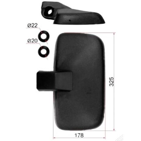 фото SL SL-1673 зеркало заднего вида 325x178mm SL SL-1673 зеркало заднего вида 325x178mm