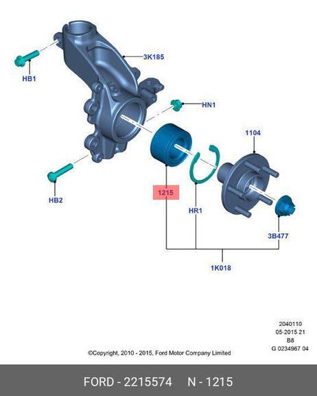 фото Ford 2215574 Подшипник ступицы колеса | перед | Ford 2215574 Подшипник ступицы колеса | перед |