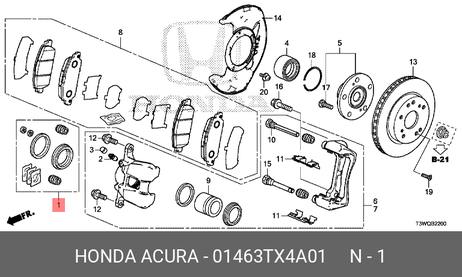 фото Honda 01463-TX4-A01 01463-tx4-a00 ремкомплект FR суппорта honda vezel Honda 01463-TX4-A01 01463-tx4-a00 ремкомплект FR суппорта honda vezel
