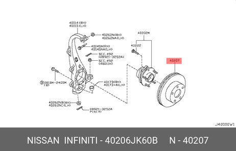 фото Nissan 40206-JK60B Деталь | перед | Nissan 40206-JK60B Деталь | перед |