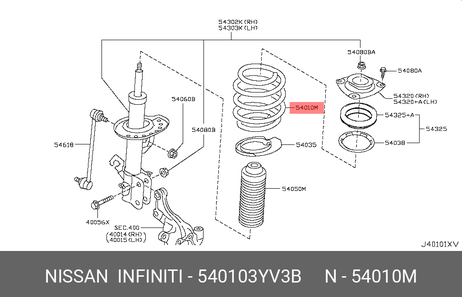 фото Nissan 54010-3YV3B Пружина ходовой части Nissan 54010-3YV3B Пружина ходовой части