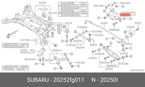 фото Subaru 20252FG011 Рычаг подвески | перед лев | Subaru 20252FG011 Рычаг подвески | перед лев |