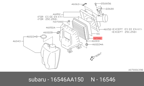 фото Subaru 16546-AA150 Фильтр воздушный Subaru 16546-AA150 Фильтр воздушный