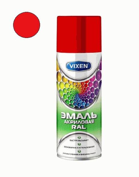 VIXEN VX33003 Краска-спрей vixen vx-33003 эмаль акриловая рубиново-красный 520мл RAL 3003 (12шт/уп)