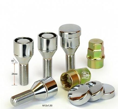 фото Вектор 375110Х2 Болт колесный m12*28*1,5 (секрет., конус, вращ. кольцо, колпачок, 2 ключ) Вектор 375110Х2 Болт колесный m12*28*1,5 (секрет., конус, вращ. кольцо, колпачок, 2 ключ)