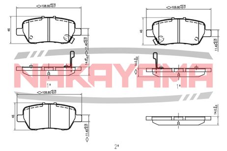 фото Nakayama HP8628NY Колодки тормозные дисковые задние, к-кт Nakayama HP8628NY Колодки тормозные дисковые задние, к-кт