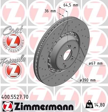 Zimmermann 400.5527.70 Тормозной диск