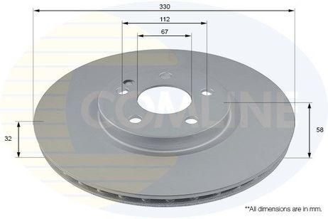 Comline ADC2817V Тормозной диск | перед |