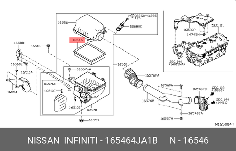 фото Nissan 16546-4JA1B Фильтр воздушный Nissan 16546-4JA1B Фильтр воздушный