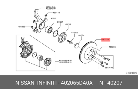 фото Nissan 40206-5DA0A Диск тормозной | перед | Nissan 40206-5DA0A Диск тормозной | перед |