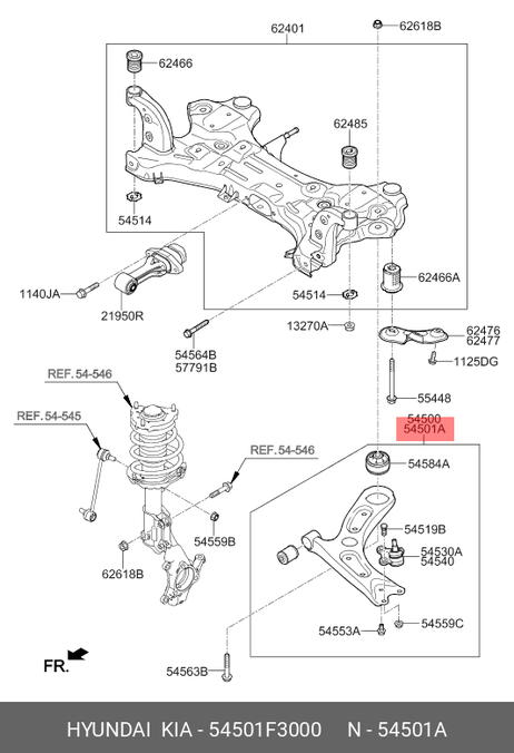 фото Hyundai/Kia 54501-F3000 Рычаг подвески | перед прав | Hyundai/Kia 54501-F3000 Рычаг подвески | перед прав |