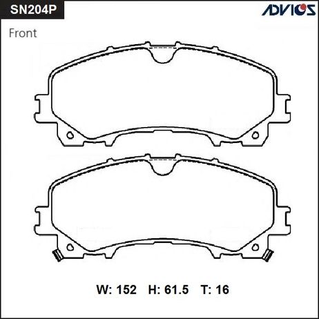 фото ADVICS SN204P Дисковые тормозные колодки ADVICS SN204P Дисковые тормозные колодки