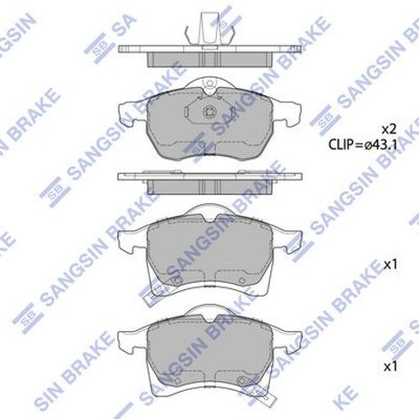 Sangsin SP1805 Колодки тормозные передние