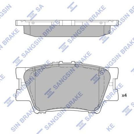 Sangsin SP2081A Колодки тормозные дисковые | зад |