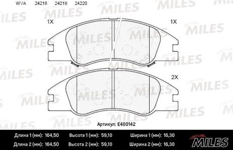 Miles E400142 Колодки тормозные KIA cerato 04- передние