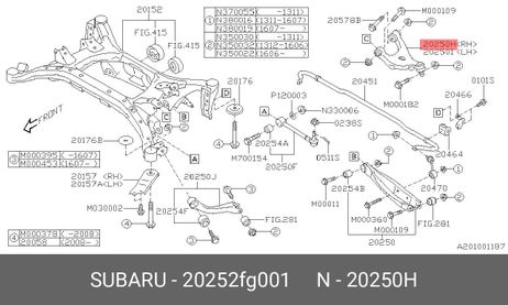 фото Subaru 20252FG001 Рычаг подвески | перед прав | Subaru 20252FG001 Рычаг подвески | перед прав |