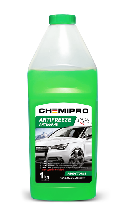 фото CHEMIPRO CH004 Антифриз G11 готовый 1kg! зеленый, 0.9л CHEMIPRO CH004 Антифриз G11 готовый 1kg! зеленый, 0.9л