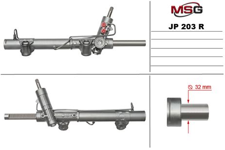 фото MSG JP203R Рулевая рейка с ГУР восстановленная jeep cherokee (kj) 01-08, jeep liberty 01-06 MSG JP203R Рулевая рейка с ГУР восстановленная jeep cherokee (kj) 01-08, jeep liberty 01-06