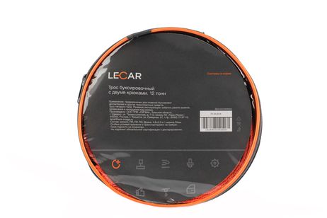 фото LECAR LECAR000060806 Трос буксировочный 12т/5м 2 крюка, ширина ленты 50мм, сумка LECAR LECAR000060806 Трос буксировочный 12т/5м 2 крюка, ширина ленты 50мм, сумка
