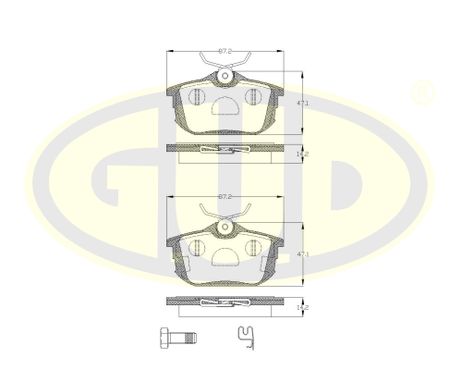 фото GUD GBP060512 Колодки тормозные дисковые | перед | GUD GBP060512 Колодки тормозные дисковые | перед |