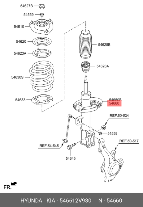 фото Hyundai/Kia 546612V930 Амортизатор подвески | перед прав | Hyundai/Kia 546612V930 Амортизатор подвески | перед прав |