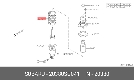 фото Subaru 20380SG041 Пружина ходовой части | зад | Subaru 20380SG041 Пружина ходовой части | зад |
