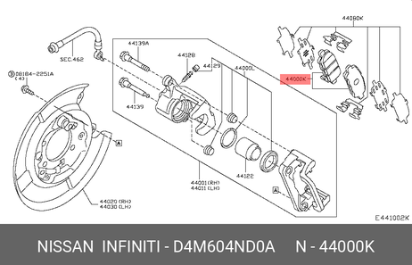 фото Nissan D4M60-4ND0A Колодки тормозные дисковые | зад | Nissan D4M60-4ND0A Колодки тормозные дисковые | зад |